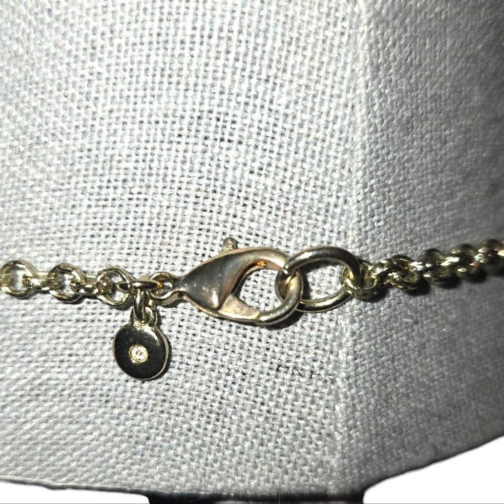 RMN Roman Signed Gold Tone Beehive Coil Beaded Cable Chain Station Necklace 34" - Picture 8 of 10